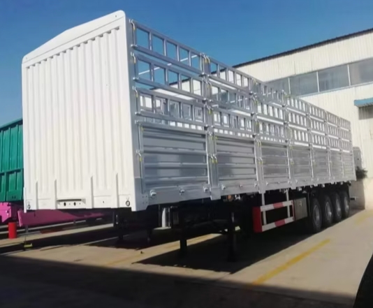 Factory Sale Tri Axle 60 Ton Fence Cargo Trailer Animal Transport Trailer in Nigeria
